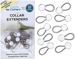 10-Pack White Collar Extenders - Elastic Extenders For Dress