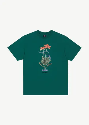 AFENDS Mens Communication - Retro Graphic T-Shirt - Emerald