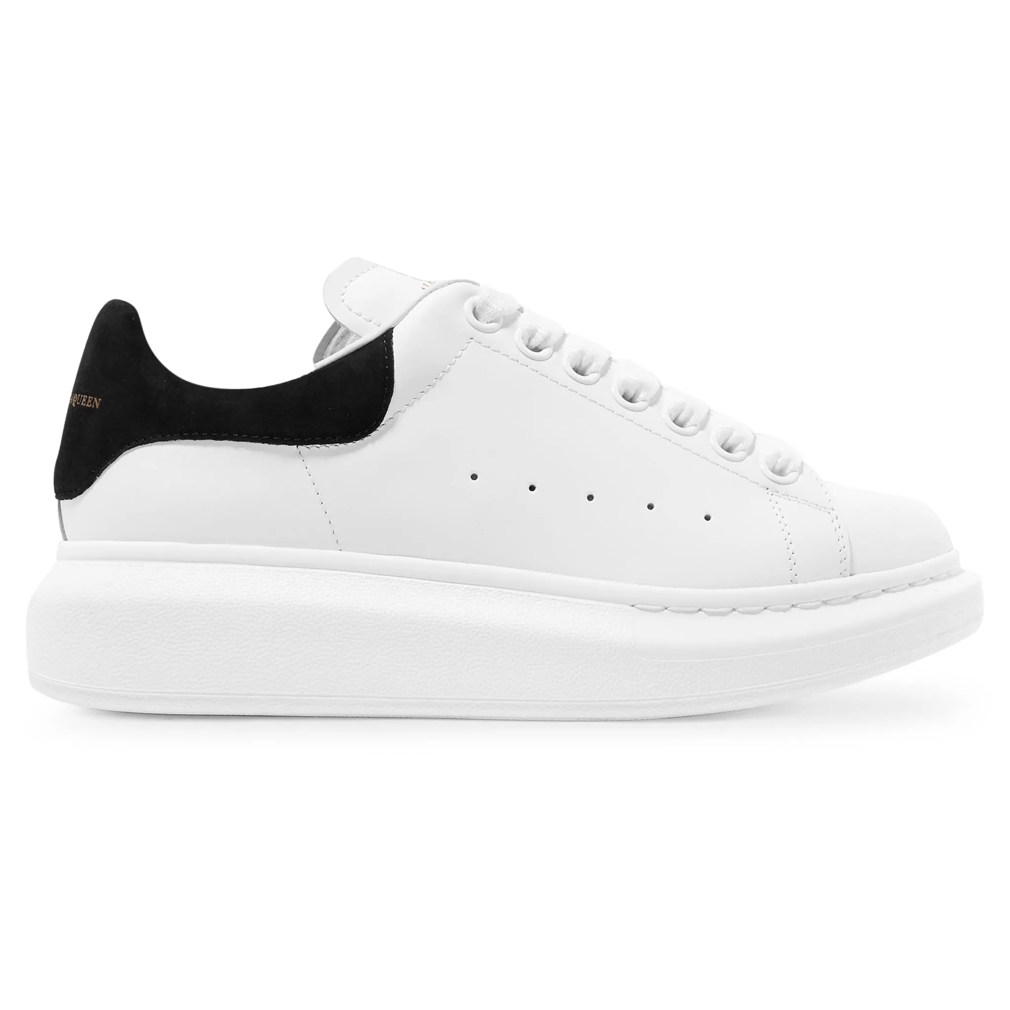 Alexander Mcqueen Raised Sole White Black Suede Sneaker