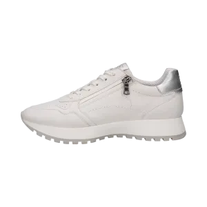 BAGATT Leather White/Silver Trim Trainer