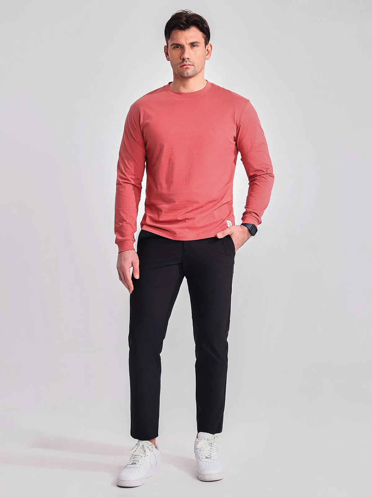 Crew neck Long Sleeve Cotton T-Shirt