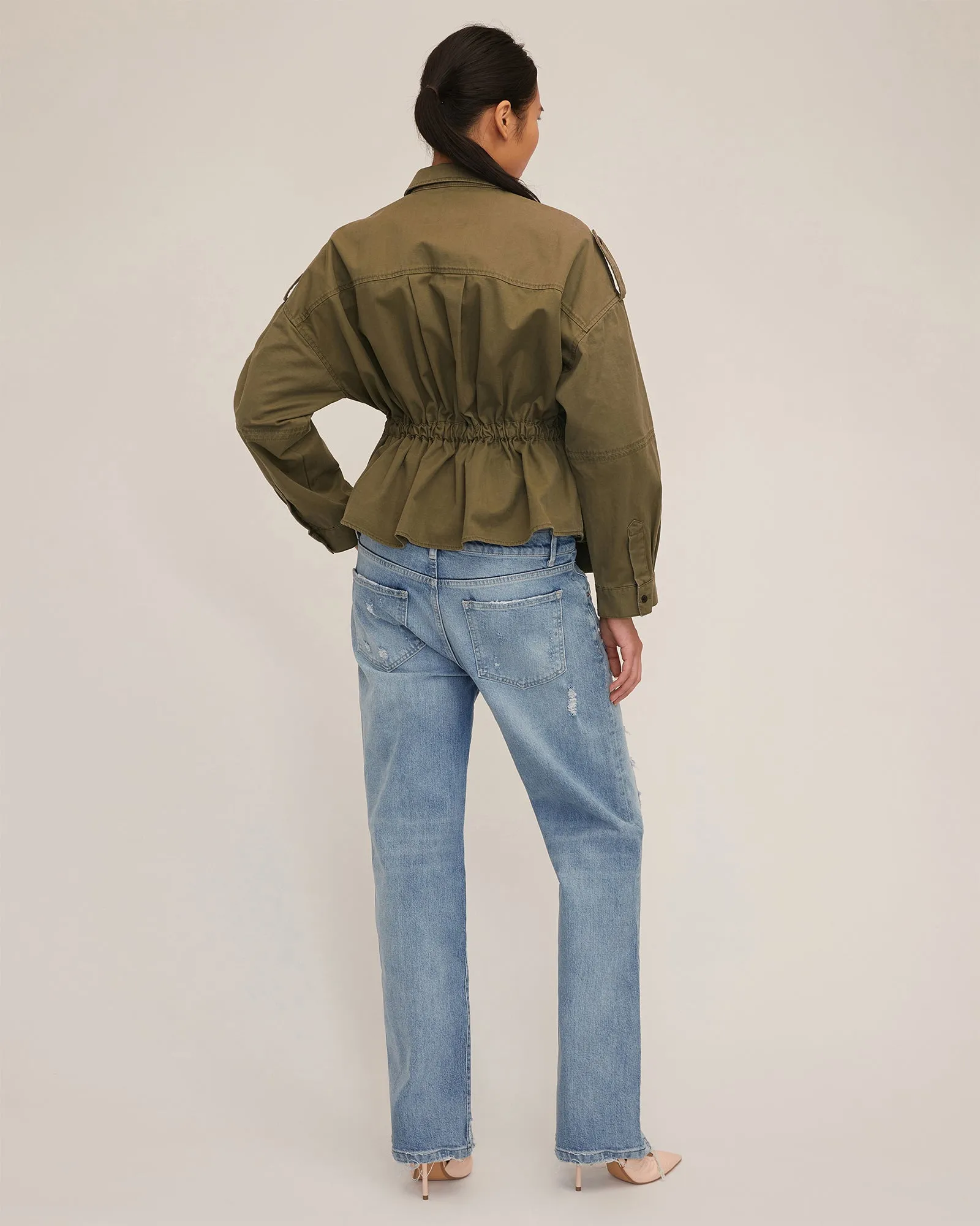 Dante Washed Canvas Cropped Utility Jacket