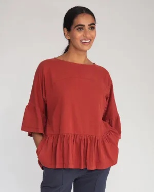 Ellice Organic Cotton Top In Rust