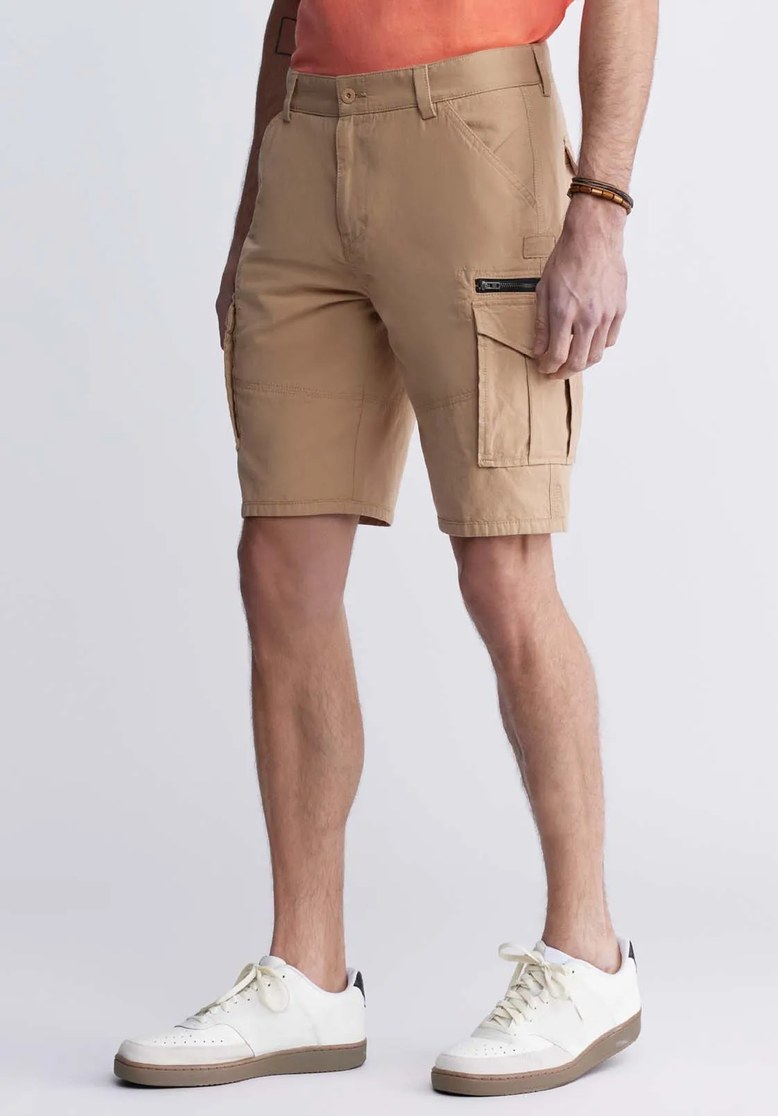 Hiero Men's Shorts with Cargo Pockets in Tan - BM24270