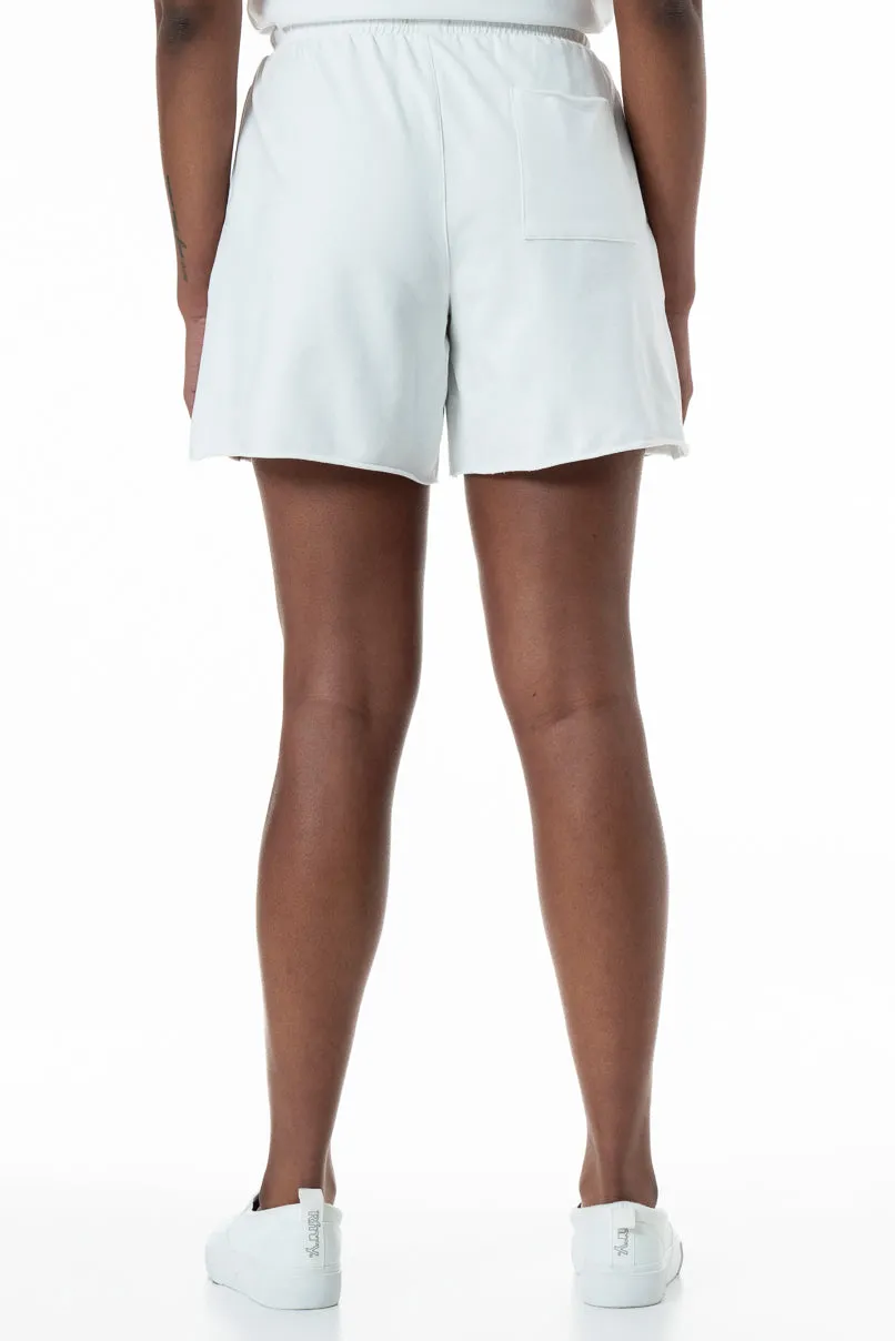 Longer Length Fleece Shorts _ 151998 _ White