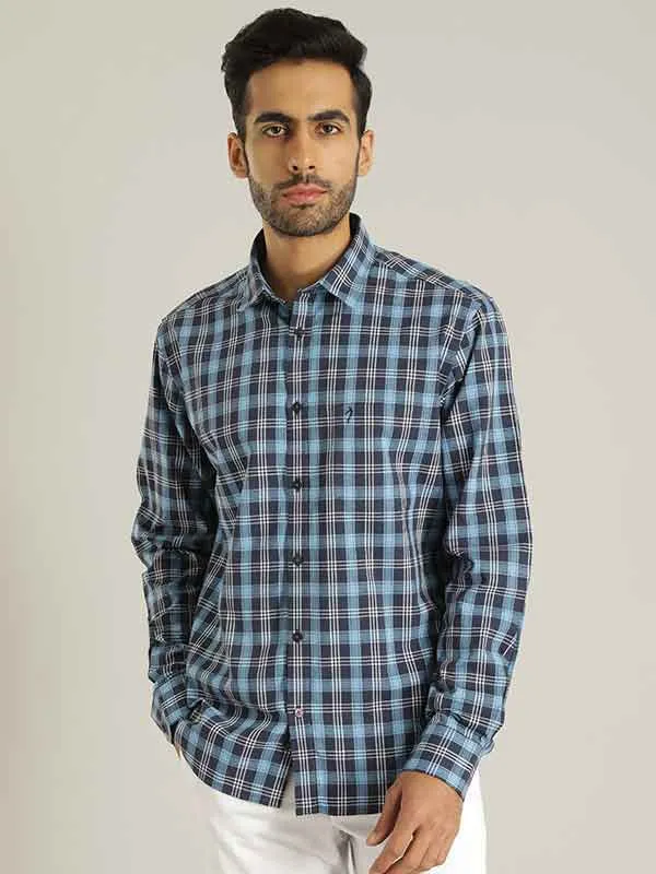 Men Checked Full Sleeve Cotton Blend Shirt