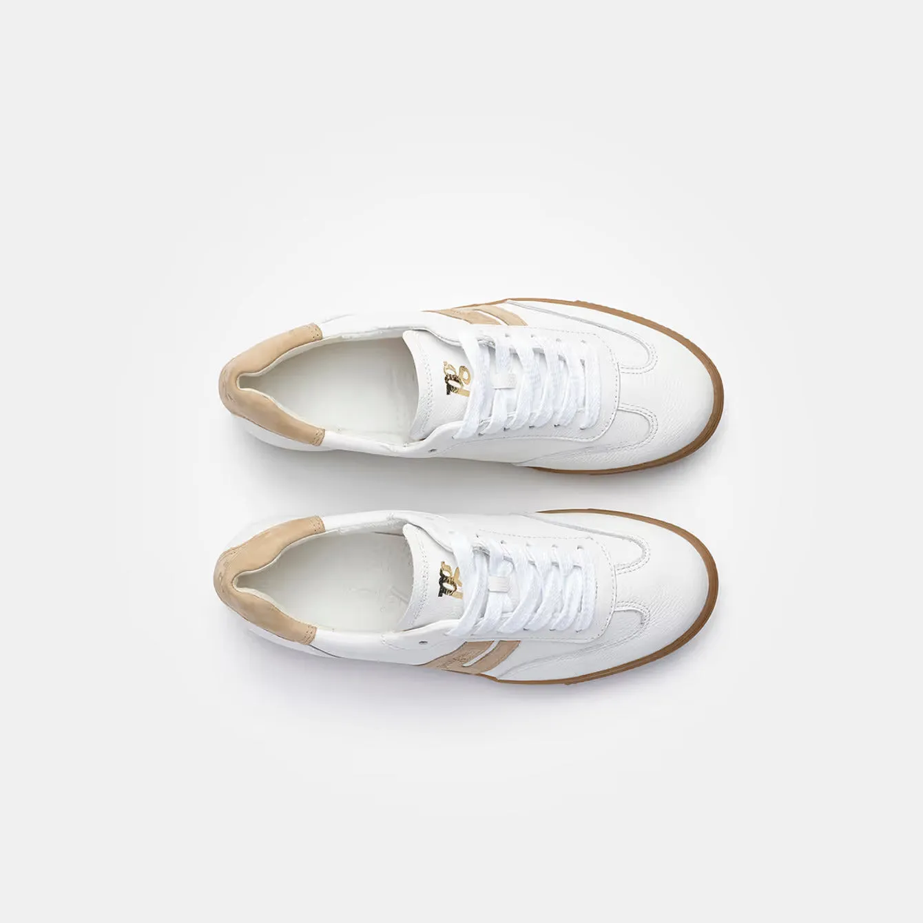 Paul Green White/Beige Trainers With Laces