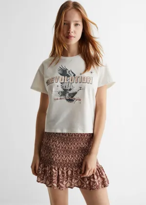 Printed cotton-blend T-shirt