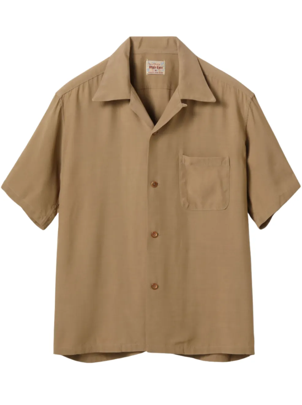 Style Eyes, Bowling Shirt, Plain Weave, Brown, SE39259