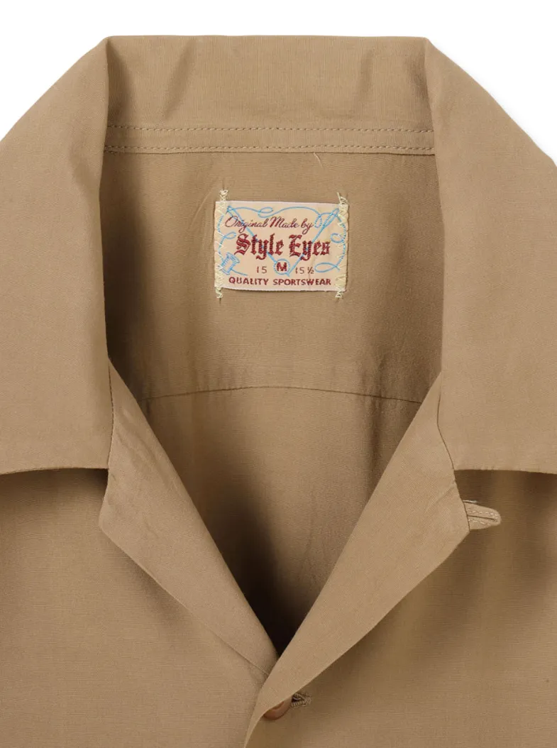 Style Eyes, Bowling Shirt, Plain Weave, Brown, SE39259