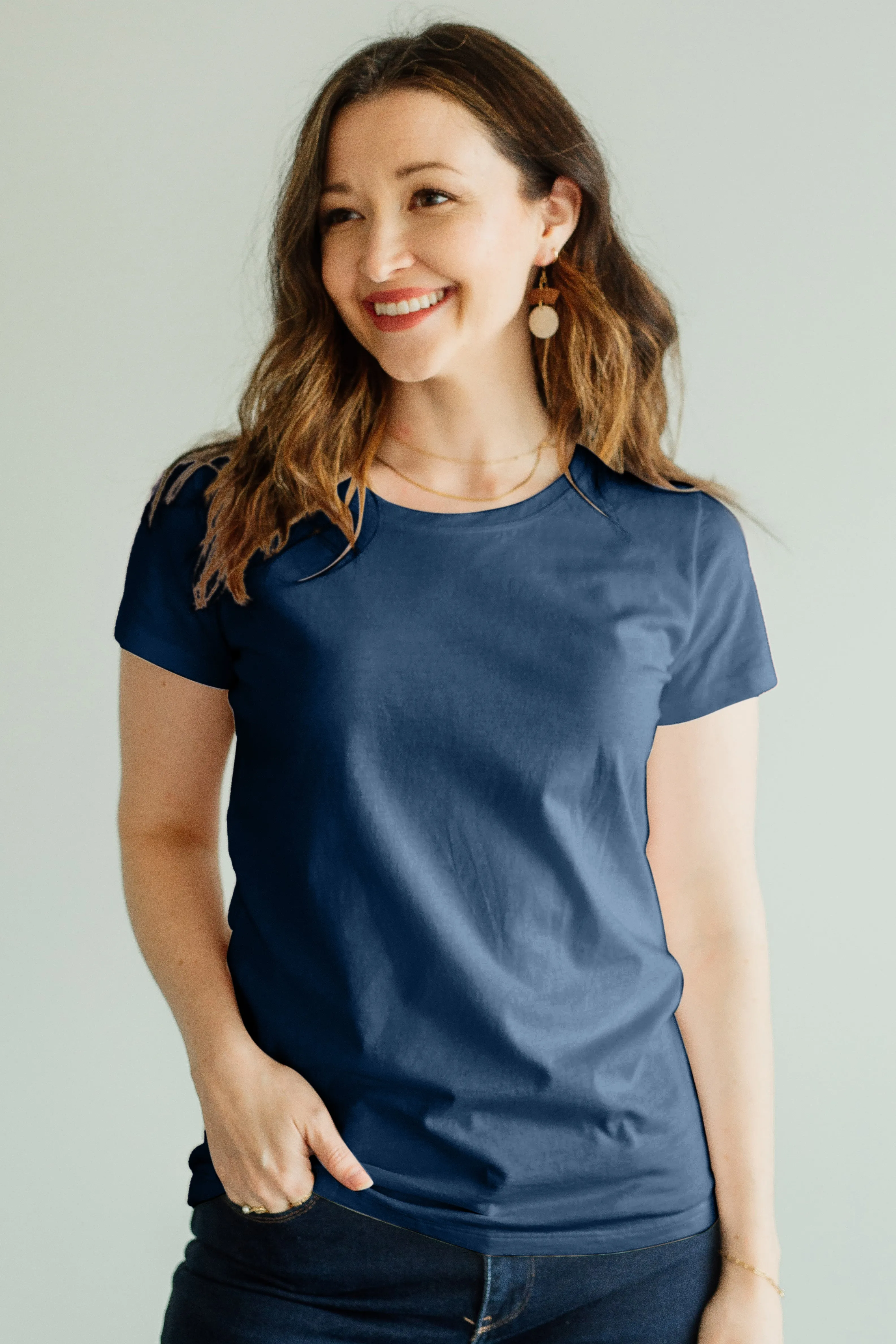 Women's 100% Organic Cotton Relaxed Crew Neck T-shirt